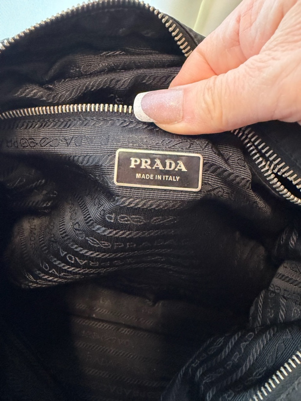 Prada Black Nylon Tote with Leather Trim - Picture 2 of 15